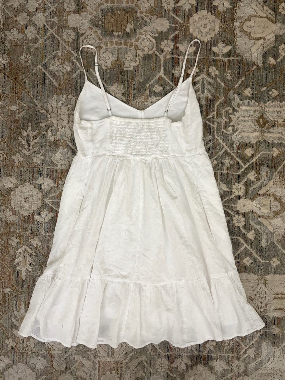 Vintage Abercrombie and Fitch Babydoll White Mini Dress - Picture 4 of 5